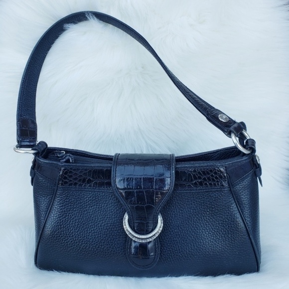 Brighton Handbags - Brighton Pebbled Leather Mini Shoulder Bag Black